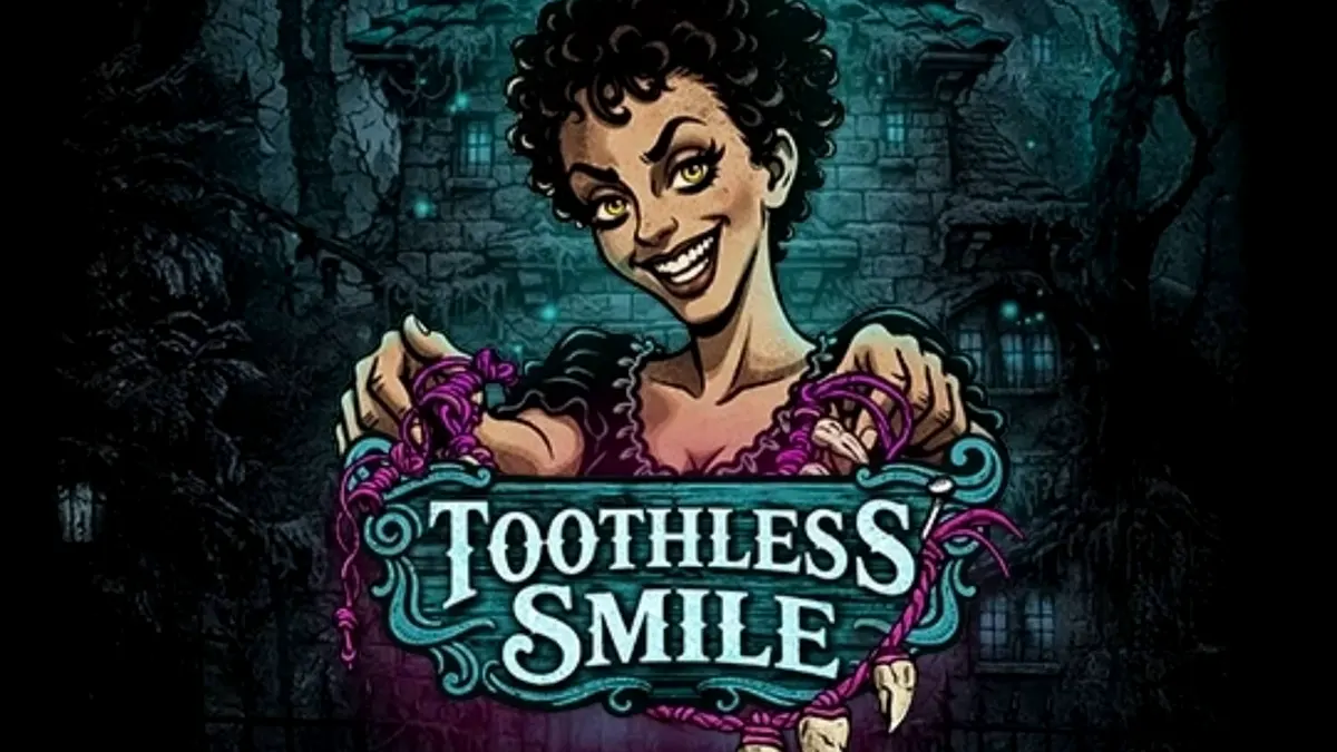 Interface do slot Toothless Smile com tema de terror odontológico