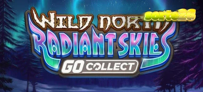Cenário de floresta nórdica sob luzes da aurora boreal no jogo Wild North Radiant Skies GO Collect